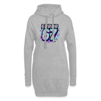 Idée de cadeau Error 67 Six Seven Glitch Cyber Meme - Sweat-shirt à capuche long Femme - gris chiné - Devant