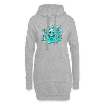 Cheerful Water Splash Cartoon - Hoodie Dress - heather grey - Front