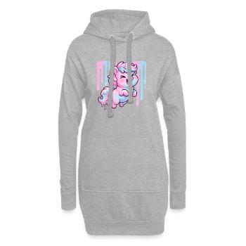 Délice de goutte de licorne pastel - Sweat-shirt à capuche long Femme - gris chiné - Devant