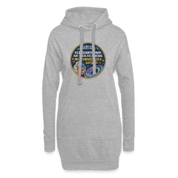 Schwarzes Loch Navi lustiger Spruch - Hoodie-Kleid - Grau meliert - Vorne