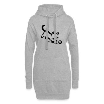 Katze - Hoodie-Kleid - Grau meliert - Vorne