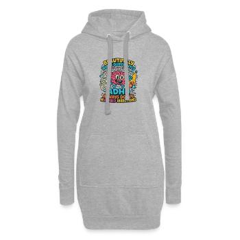ADHD Always Doing Hundred Directions Neurodivergen - Hoodie-Kleid - Grau meliert - Vorne