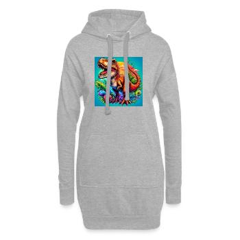 Dinosaurier - Hoodie-Kleid - Grau meliert - Vorne