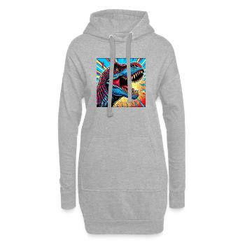 Dinosaurier - Hoodie-Kleid - Grau meliert - Vorne