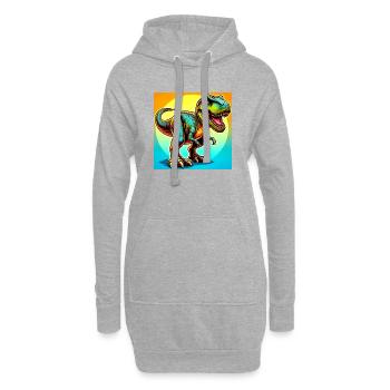 Dinosaurier - Hoodie-Kleid - Grau meliert - Vorne