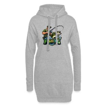 Pêcheurs Pêcheurs Chemise Pêche Pêche Hommes - Sweat-shirt à capuche long Femme - gris chiné - Devant