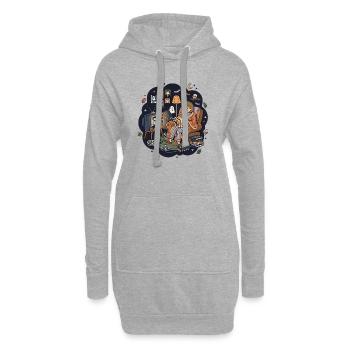 Soirée de films d’horreur Popcorn à la maison - Sweat-shirt à capuche long Femme - gris chiné - Devant