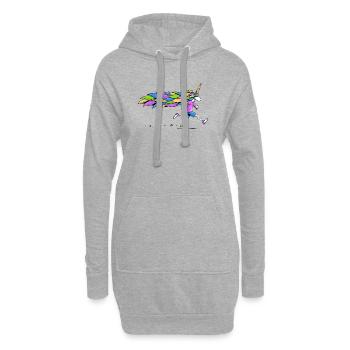 Einhornläufer - Hoodie-Kleid - Grau meliert - Vorne