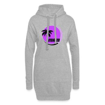 Miami Palmen Neon Retro - Hoodie-Kleid - Grau meliert - Vorne