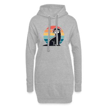 Furet rétro au soleil - Sweat-shirt à capuche long Femme - gris chiné - Devant