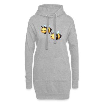 Pixel Bienen Duo - Hoodie-Kleid - Grau meliert - Vorne