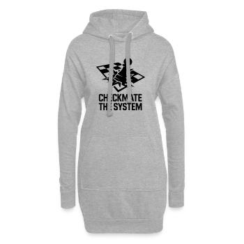 Echec et Mat au Système Design Stratège Rebelle - Sweat-shirt à capuche long Femme - gris chiné - Devant