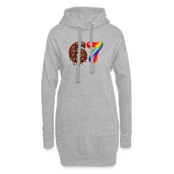 67 - 6 7 - Six Seven Meme - Chocolat - Sweat-shirt à capuche long Femme - gris chiné - Devant