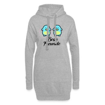 Pinguine Beste Freunde - Hoodie-Kleid - Grau meliert - Vorne