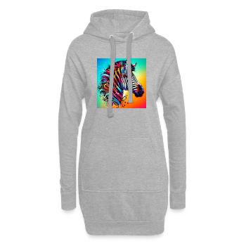 zèbre - Sweat-shirt à capuche long Femme - gris chiné - Devant
