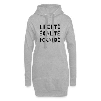 Liberté Égalité FCKAFD Statement Design - Hoodie-Kleid - Grau meliert - Vorne