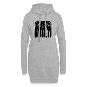 Ancient Guardian Spirit Mask Graphic - Hoodie Dress - heather grey - Front