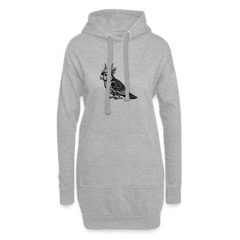 Nymphensittich - Hoodie-Kleid - Grau meliert - Vorne