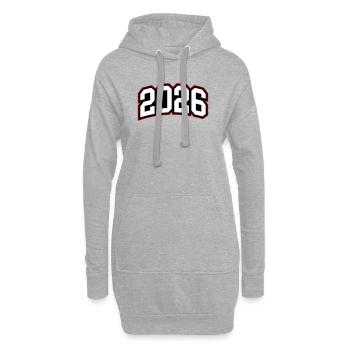 2026 Jahr - Hoodie-Kleid - Grau meliert - Vorne