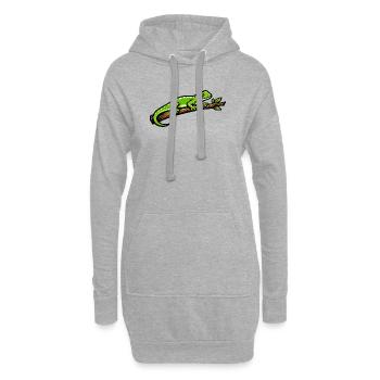 Gecko vert sur branche – illustration éclatante - Sweat-shirt à capuche long Femme - gris chiné - Devant