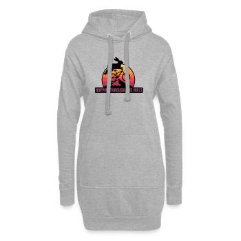 Hoppin' Through Hills Retro Rabbit Bike - Hoodie-Kleid - Grau meliert - Vorne