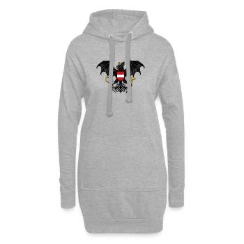Österreich Wappen Fledermaus - Lustiges Design - Hoodie-Kleid - Grau meliert - Vorne