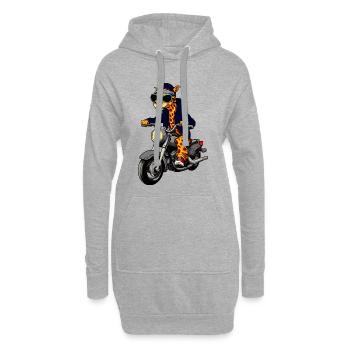 Motorrad Giraffen - Hoodie-Kleid - Grau meliert - Vorne