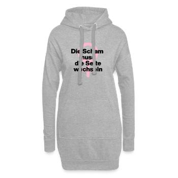 FRAUENPOWER: DIE SCHAM MUSS DIE SEITE WECHSELN ♀ - Hoodie-Kleid - Grau meliert - Vorne