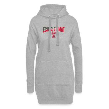 Logo Échec et Mat Rouge Roi Noir en Difficulté - Sweat-shirt à capuche long Femme - gris chiné - Devant