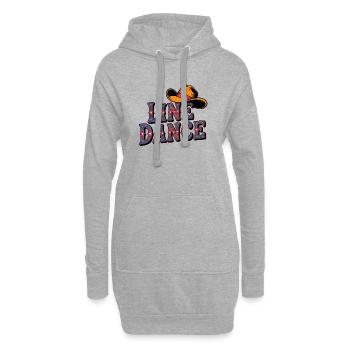 Line Dance Cowboyhut - Hoodie-Kleid - Grau meliert - Vorne
