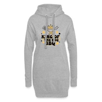 Le vrai roi du barbecue grillé - Sweat-shirt à capuche long Femme - gris chiné - Devant