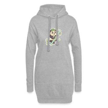 Panda sur le chemin de bambou - Sweat-shirt à capuche long Femme - gris chiné - Devant