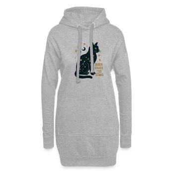 Sternenkatze Konstellation - Hoodie-Kleid - Grau meliert - Vorne