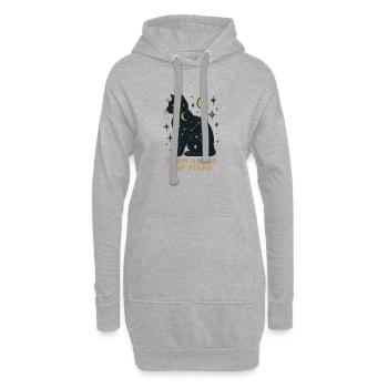Sternenkatze Unter Sternen - Hoodie-Kleid - Grau meliert - Vorne