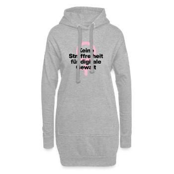 KEINE STRAFREIHEIT FÜR DIGITALE GEWALT! ♀ GIRLS - Hoodie-Kleid - Grau meliert - Vorne