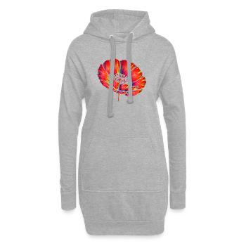 Pop Art néon Pop Art Décor Fleur Couleur - Sweat-shirt à capuche long Femme - gris chiné - Devant