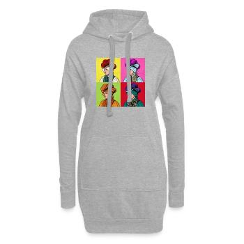 Schwarzwaldmädel Pop Art – Tradition trifft Modern - Hoodie-Kleid - Grau meliert - Vorne