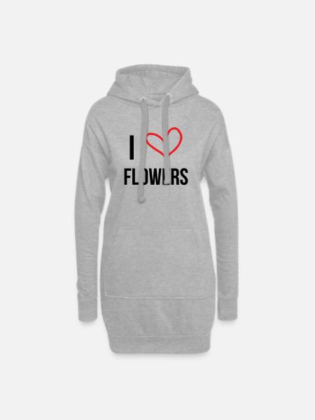 I love flowers, passion, nature and flowers - Hoodie Dress - heather grey