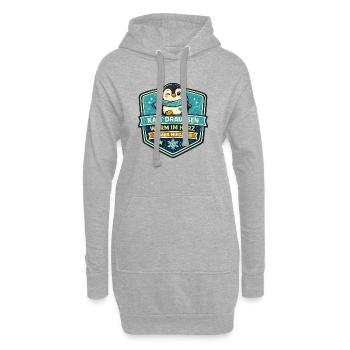 Kalt Draußen Warm Im Herz Pinguin - Hoodie-Kleid - Grau meliert - Vorne