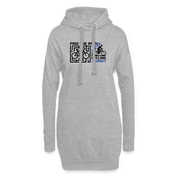 Fahrrad Labyrinth Tour Schriftzug - Hoodie-Kleid - Grau meliert - Vorne