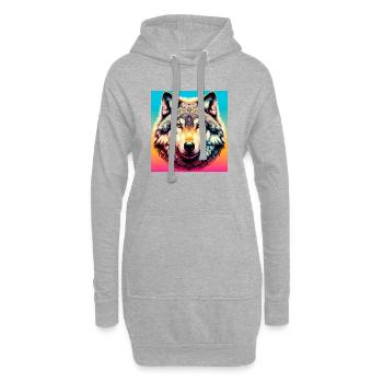 Loup - Sweat-shirt à capuche long Femme - gris chiné - Devant