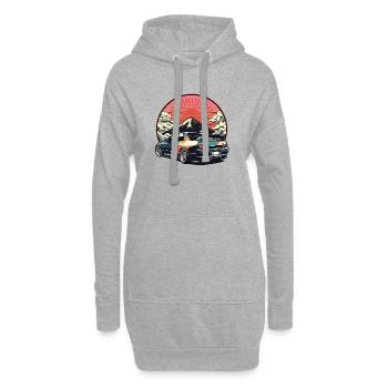 JDM Auto Japanisches Retro-Autorennen Drift-Legende - Hoodie-Kleid - Grau meliert - Vorne