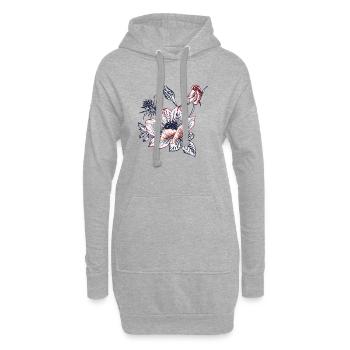 Vintage Bouquet - Sweat-shirt à capuche long Femme - gris chiné - Devant