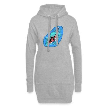 Koi Azur Spirale - Sweat-shirt à capuche long Femme - gris chiné - Devant