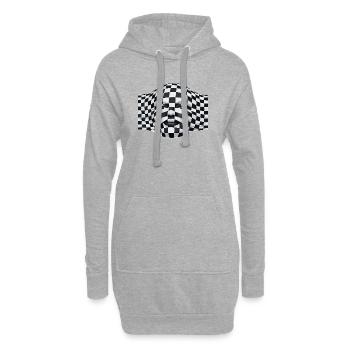 Gesicht unter dem Tuch - Hoodie-Kleid - Grau meliert - Vorne