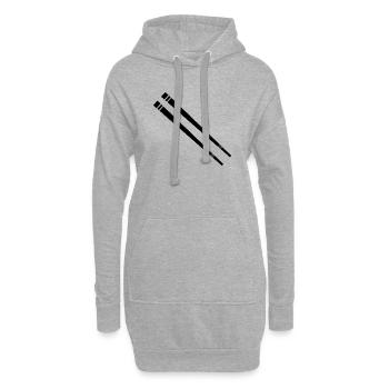 Essstäbchen - Hoodie-Kleid - Grau meliert - Vorne