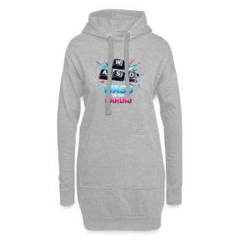 Lustiges Gaming Keyboard WASD mein Cardio Gamer - Hoodie-Kleid - Grau meliert - Vorne