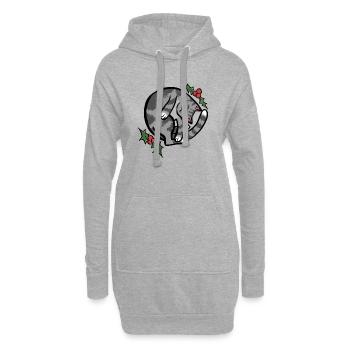 Gemütliche Schlafkatze mit Holly - Hoodie-Kleid - Grau meliert - Vorne