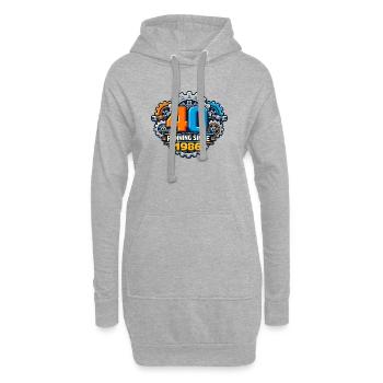 40 ans de carrière depuis 1986 - Sweat-shirt à capuche long Femme - gris chiné - Devant