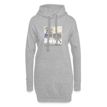Fenêtres dans mon bureau à domicile - Sweat-shirt à capuche long Femme - gris chiné - Devant